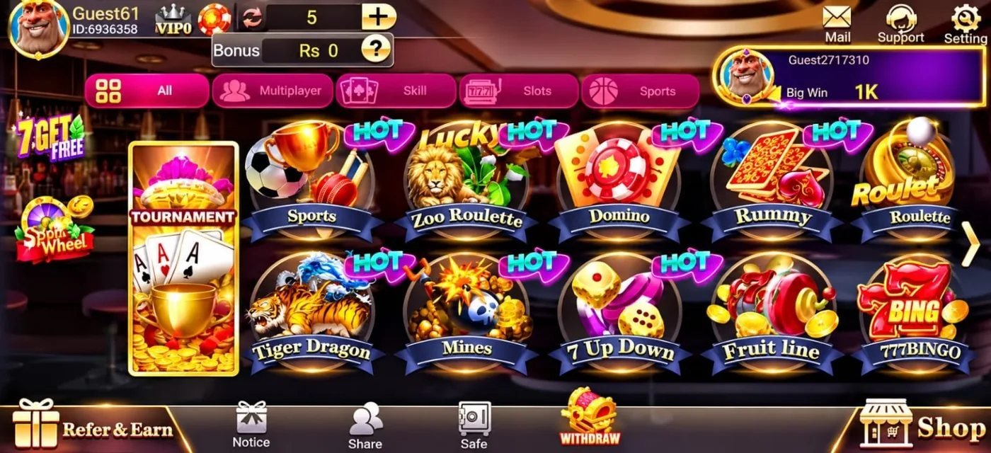 3 Patti Ludo games lobby